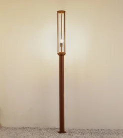 Lucande lámpara de exterior Alivaro, color óxido, 220 cm, E27, IP65