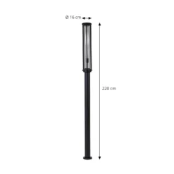 Lucande lámpara de exterior Alivaro, negro, 220 cm, E27, IP65