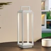 Lucande Lámpara de exterior de LED Mirina, blanca, batería recargable,