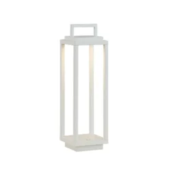 Lucande Lámpara de exterior de LED Mirina, blanca, batería recargable,