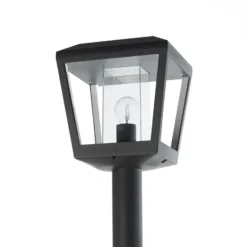 Lucande Lámpara de exterior Dunia, antracita, metal, altura 220 cm