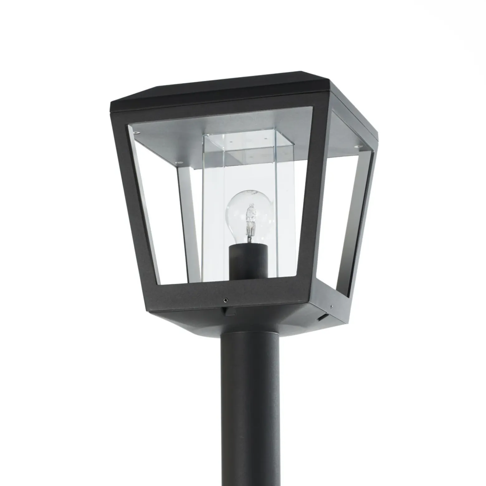 Lucande Lámpara de exterior Dunia, antracita, metal, altura 220 cm