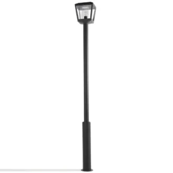 Lucande Lámpara de exterior Dunia, antracita, metal, altura 220 cm