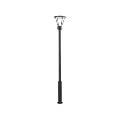 Lucande Lámpara de exterior LED Elario, 222 cm, negro, aluminio