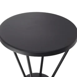 Lucande Lámpara de exterior LED Elario, 222 cm, negro, aluminio