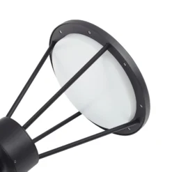 Lucande Lámpara de exterior LED Elario, 222 cm, negro, aluminio