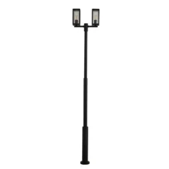 Lucande Lámpara de exterior Siveta, 240 cm, 2 luces, negro, E27, IP65