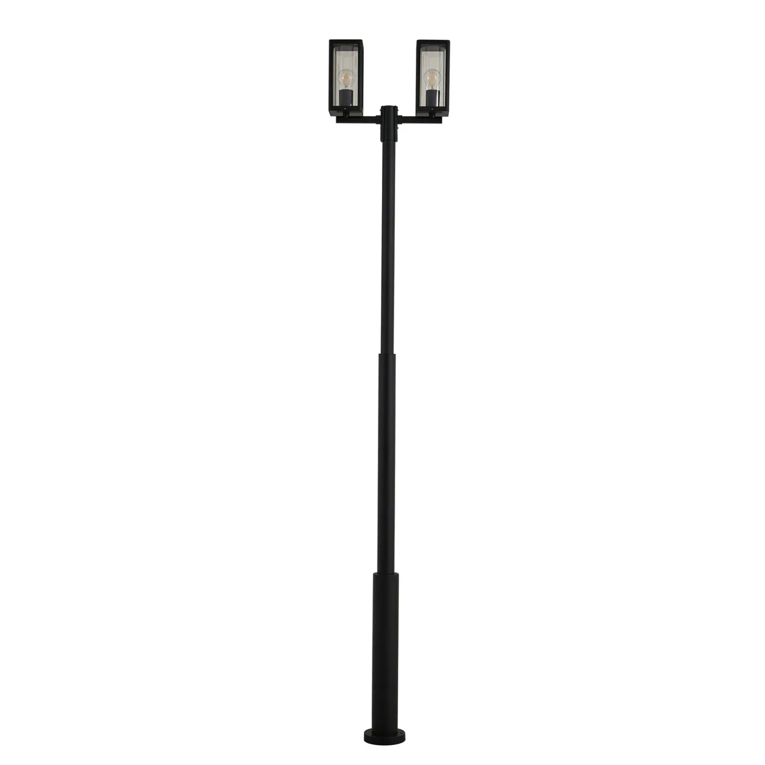 Lucande Lámpara de exterior Siveta, 240 cm, 2 luces, negro, E27, IP65