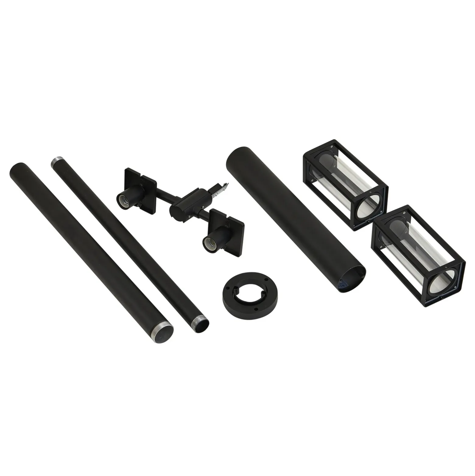 Lucande Lámpara de exterior Siveta, 240 cm, 2 luces, negro, E27, IP65