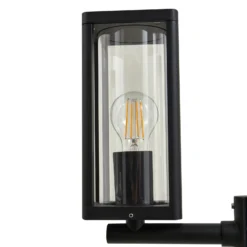Lucande Lámpara de exterior Siveta, 240 cm, 2 luces, negro, E27, IP65