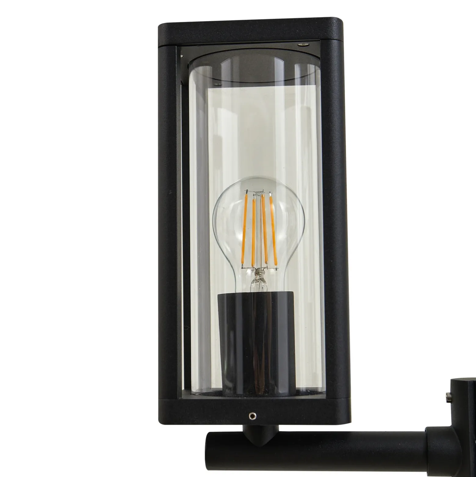 Lucande Lámpara de exterior Siveta, 240 cm, 2 luces, negro, E27, IP65