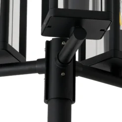 Lucande Lámpara de exterior Siveta, 240 cm, 3 luces, negra, E27, IP65