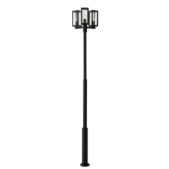 Lucande Lámpara de exterior Siveta, 240 cm, 3 luces, negra, E27, IP65