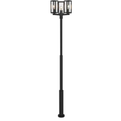 Lucande Lámpara de exterior Siveta, 240 cm, 3 luces, negra, E27, IP65