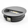 Lucande Lámpara de pared LED empotrable Loya, Ø 11,5 cm, gris, IP54