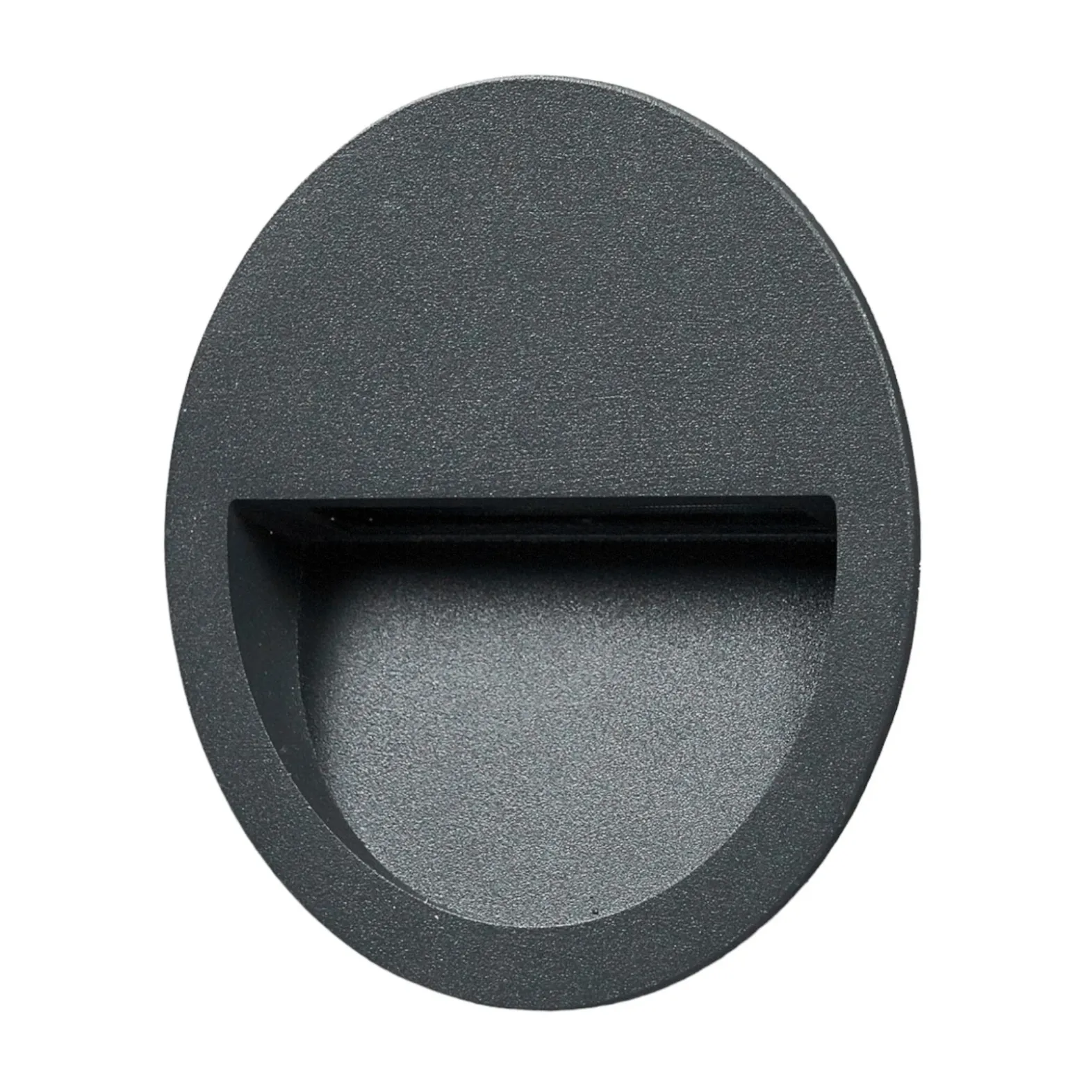 Lucande Lámpara de pared LED empotrable Loya, Ø 11,5 cm, gris, IP54