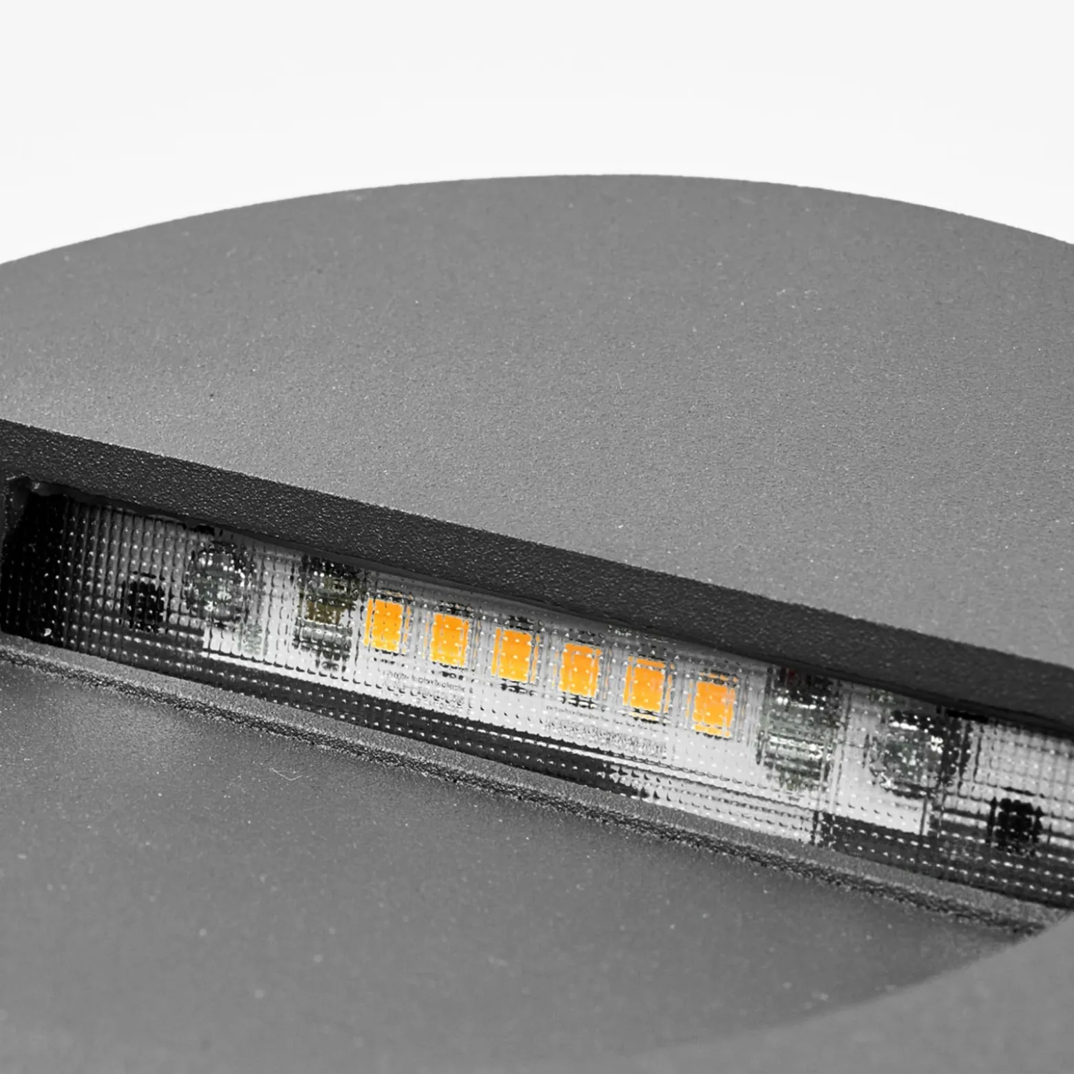 Lucande Lámpara de pared LED empotrable Loya, Ø 11,5 cm, gris, IP54