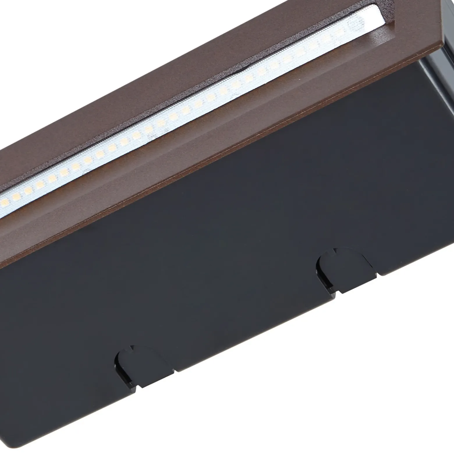 Lucande lámpara de pared LED empotrable Loya, 23 x 8 cm, óxido, IP54