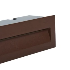 Lucande lámpara de pared LED empotrable Loya, 23 x 8 cm, óxido, IP54