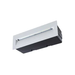 Lucande lámpara de pared LED empotrable Loya, 23 x 8 cm, blanca, IP54