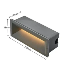 Lucande Lámpara de pared LED empotrable Jaano, antracita, aluminio, IP65