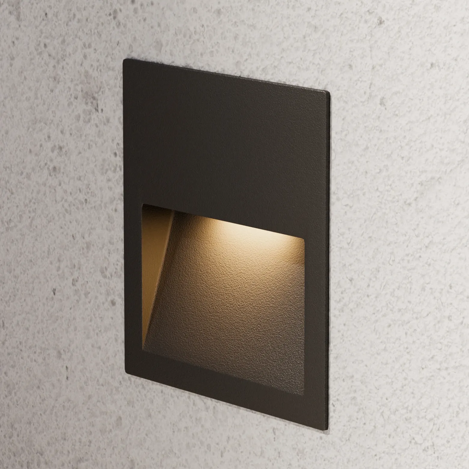 Lucande Lámpara de pared LED empotrable Loya, 11,5x11,5 cm, gris, IP54