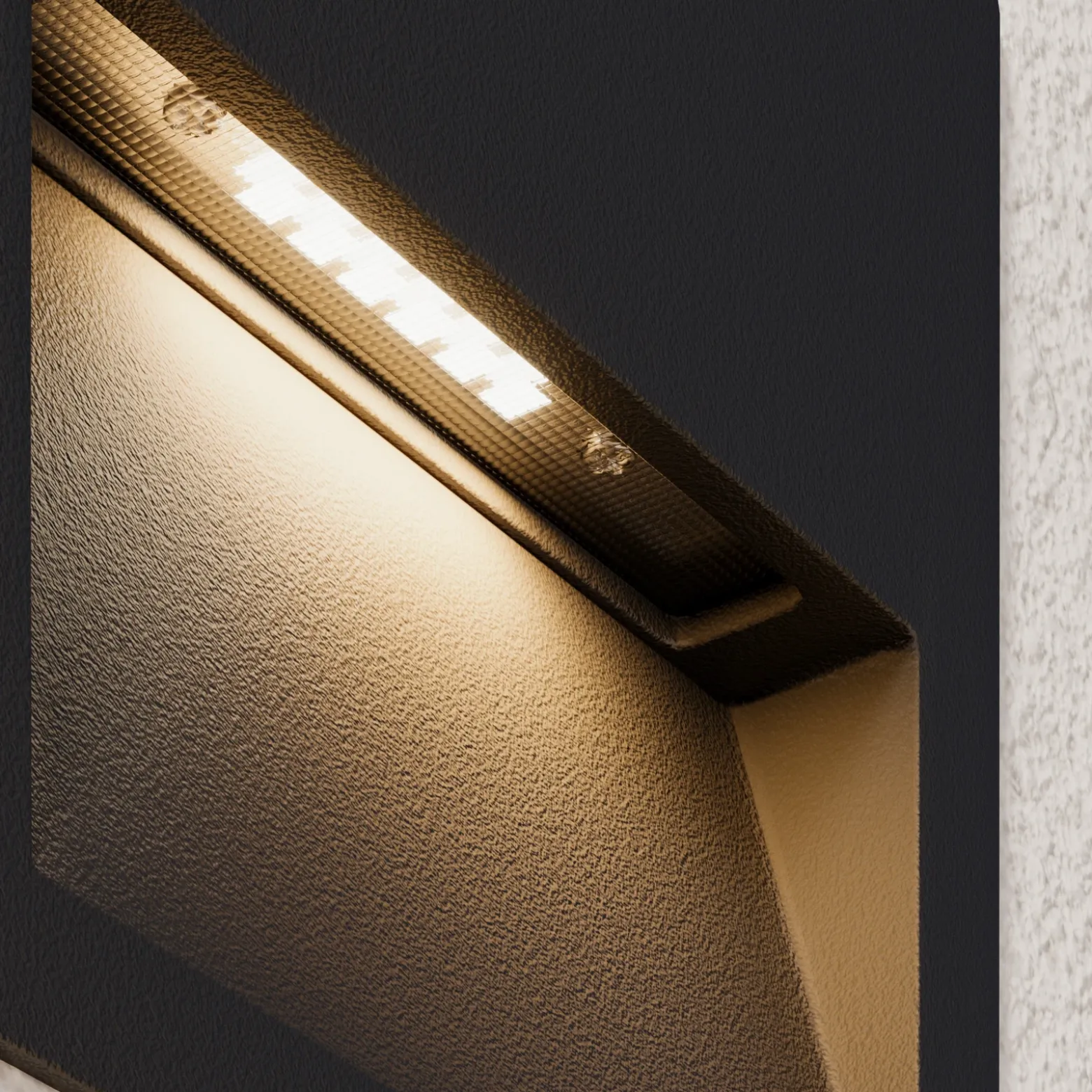 Lucande Lámpara de pared LED empotrable Loya, 11,5x11,5 cm, gris, IP54