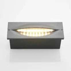 Lucande Lámpara de pared LED empotrable Zandro, 25 cm, antracita, IP65