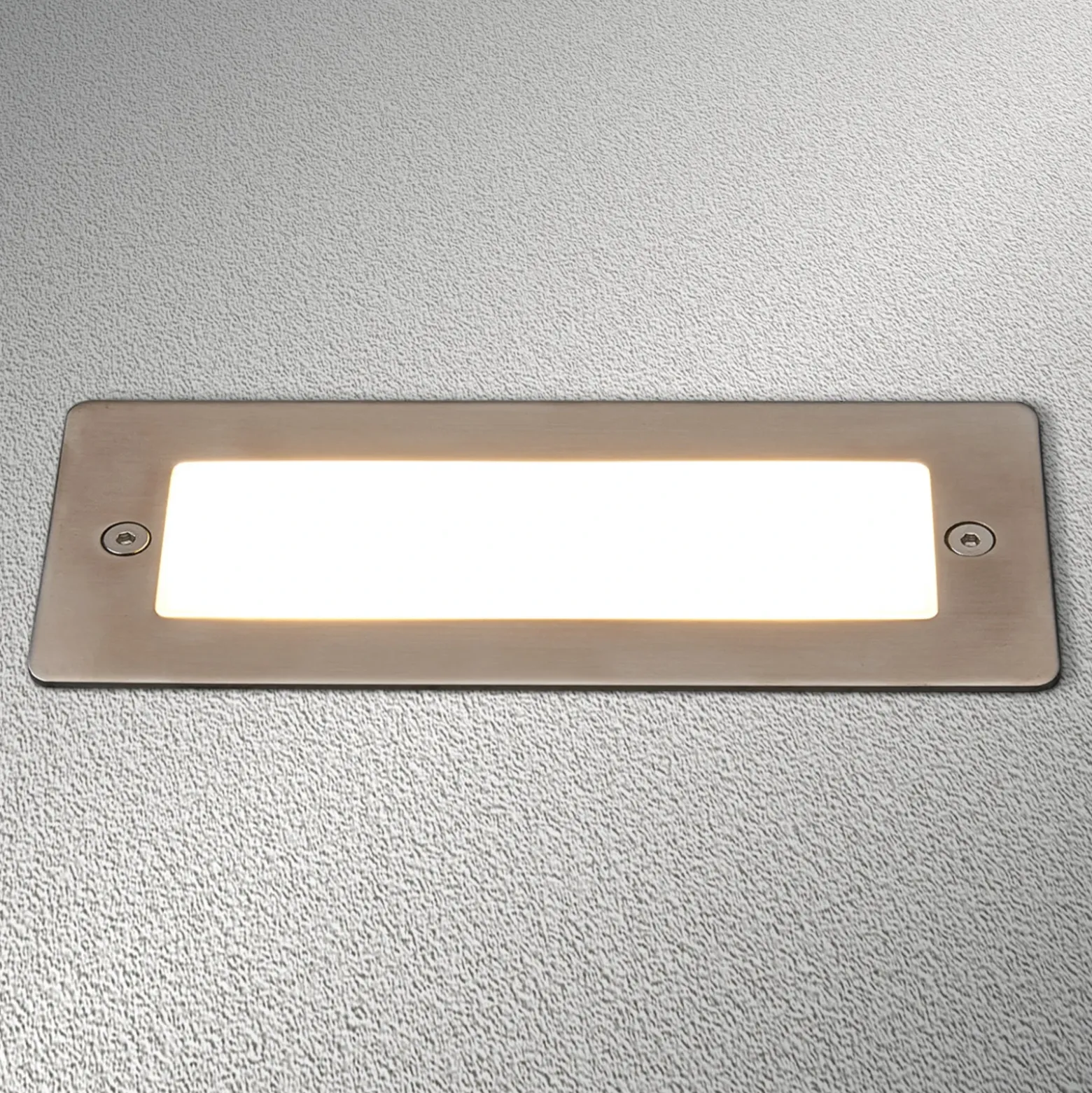 Lucande Lámpara de pared LED empotrable Holly, 17 cm, acero inoxidable