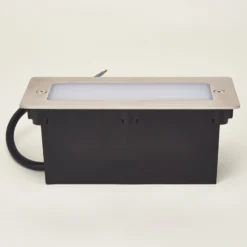 Lucande Lámpara de pared LED empotrable Holly, 17 cm, acero inoxidable