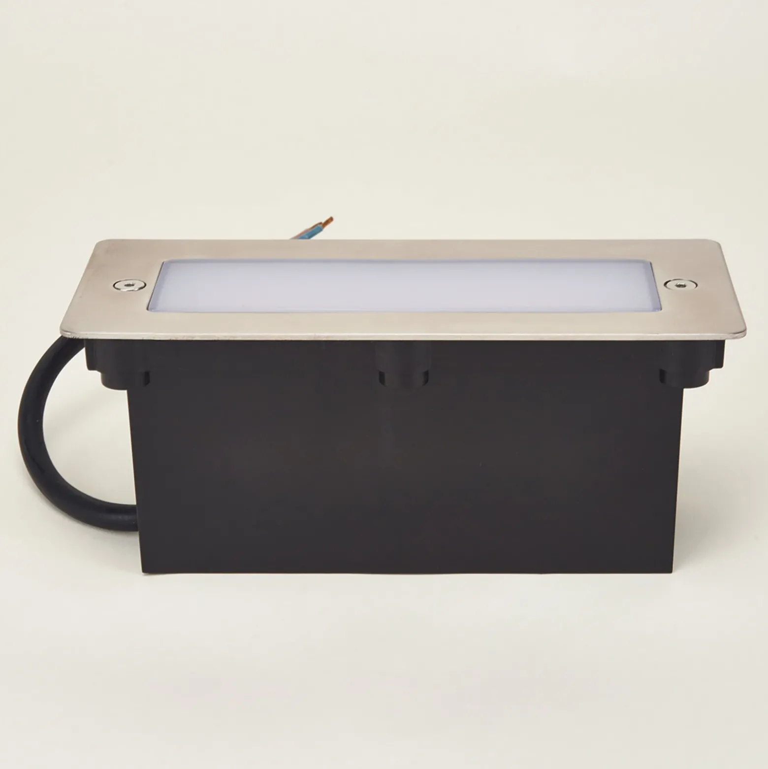 Lucande Lámpara de pared LED empotrable Holly, 17 cm, acero inoxidable