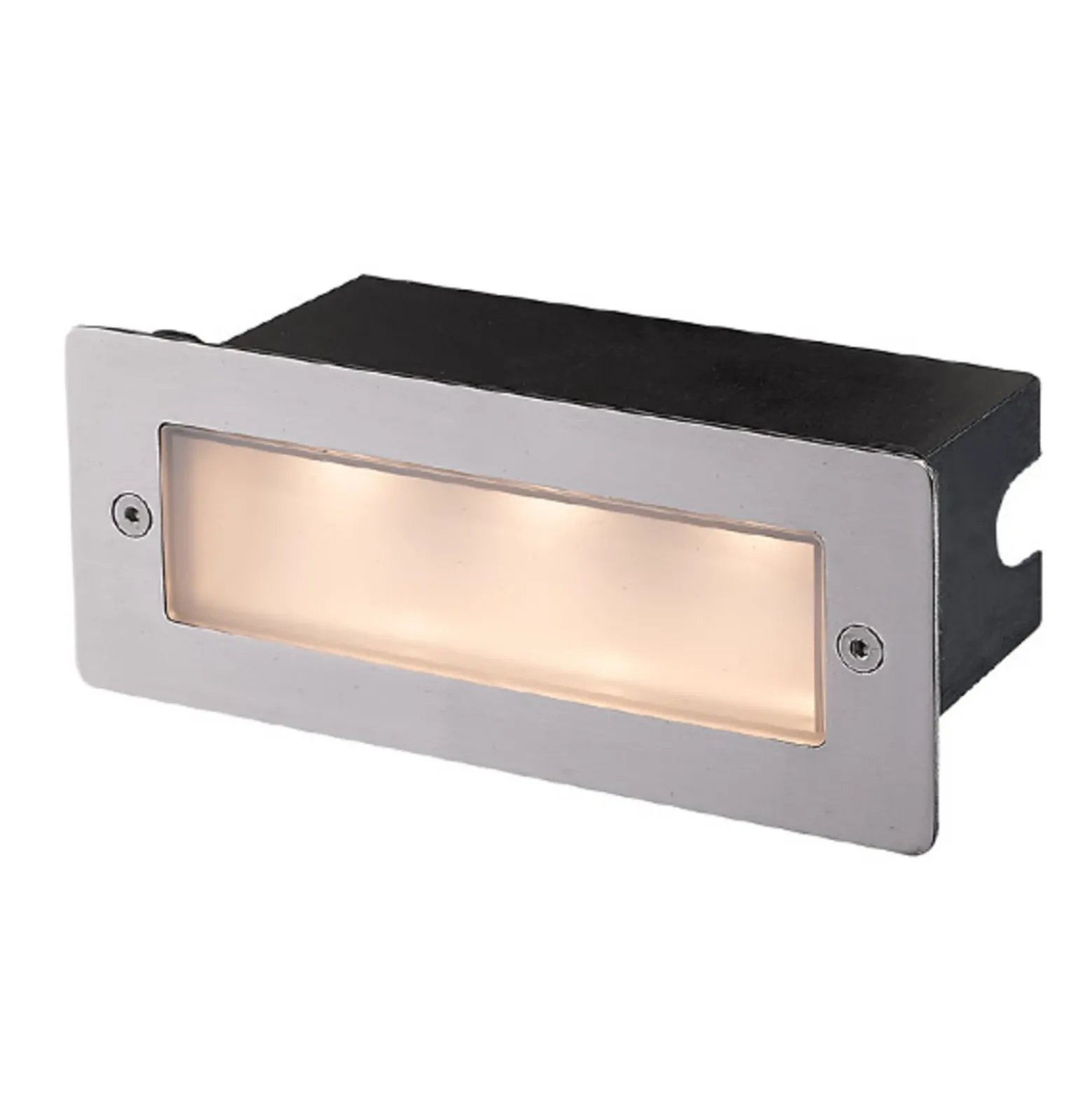 Lucande Lámpara de pared LED empotrable Holly, 17 cm, acero inoxidable