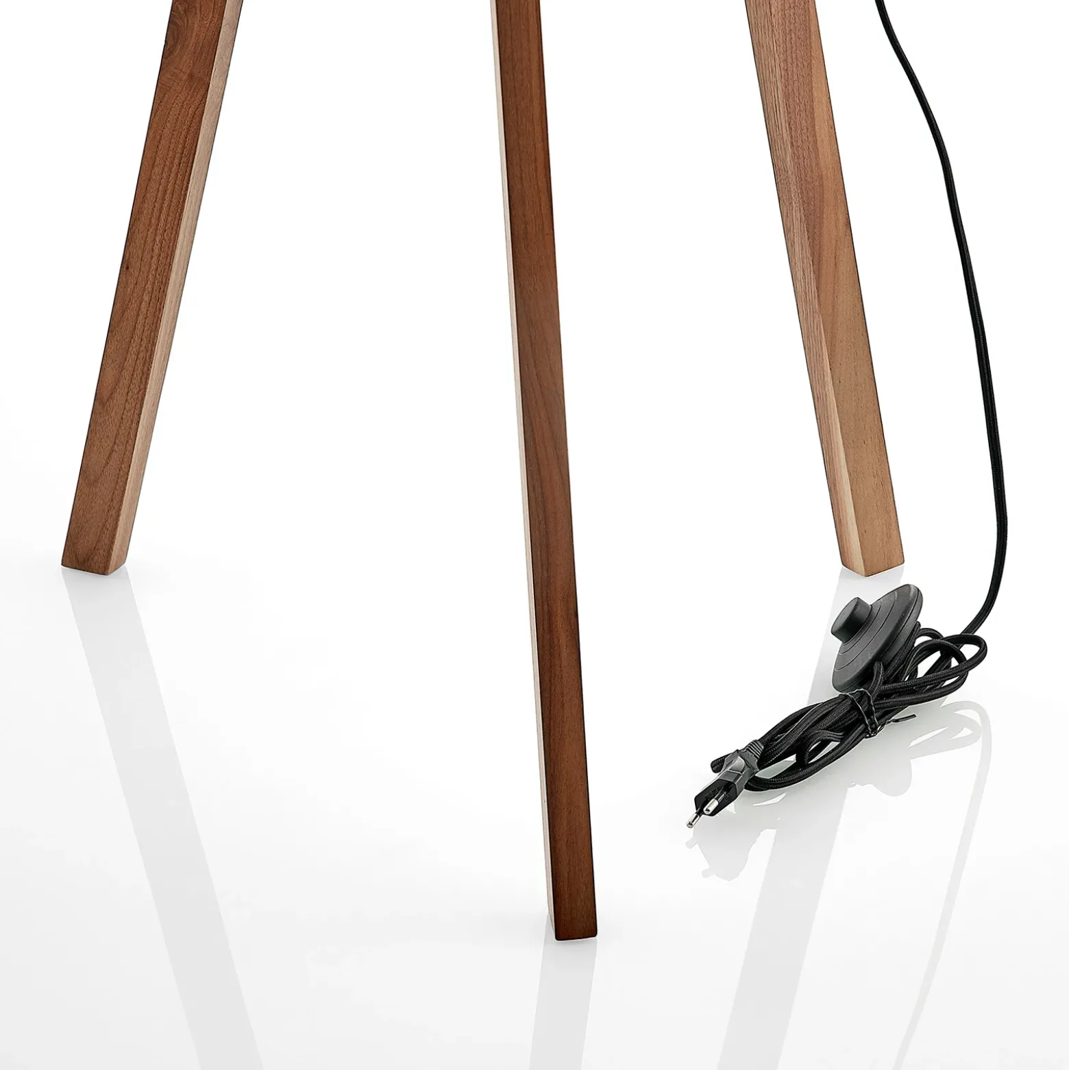 Lucande lámpara de pie Auriane, trípode, negro, tela, 160 cm