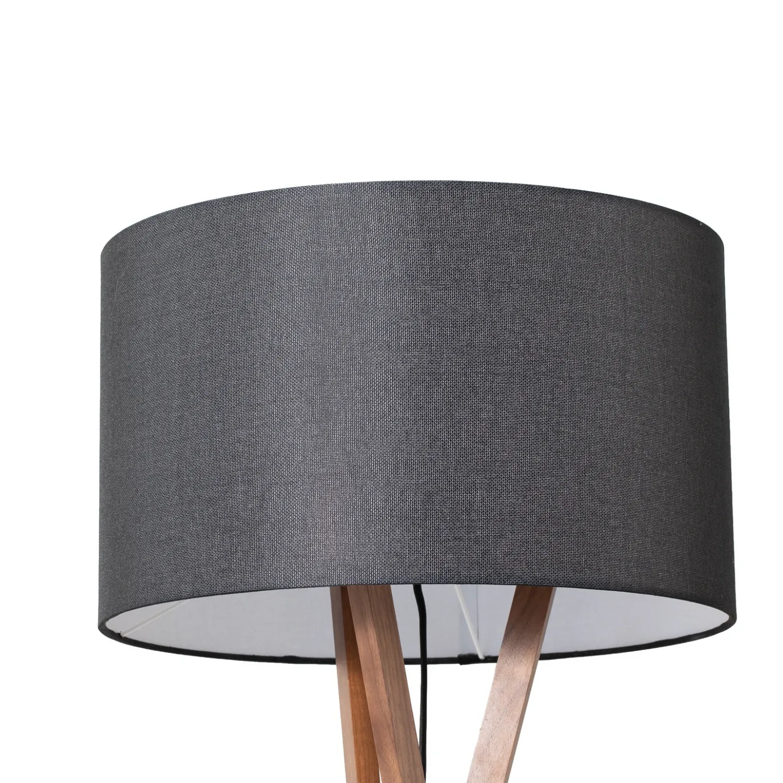 Lucande lámpara de pie Auriane, trípode, negro, tela, 160 cm