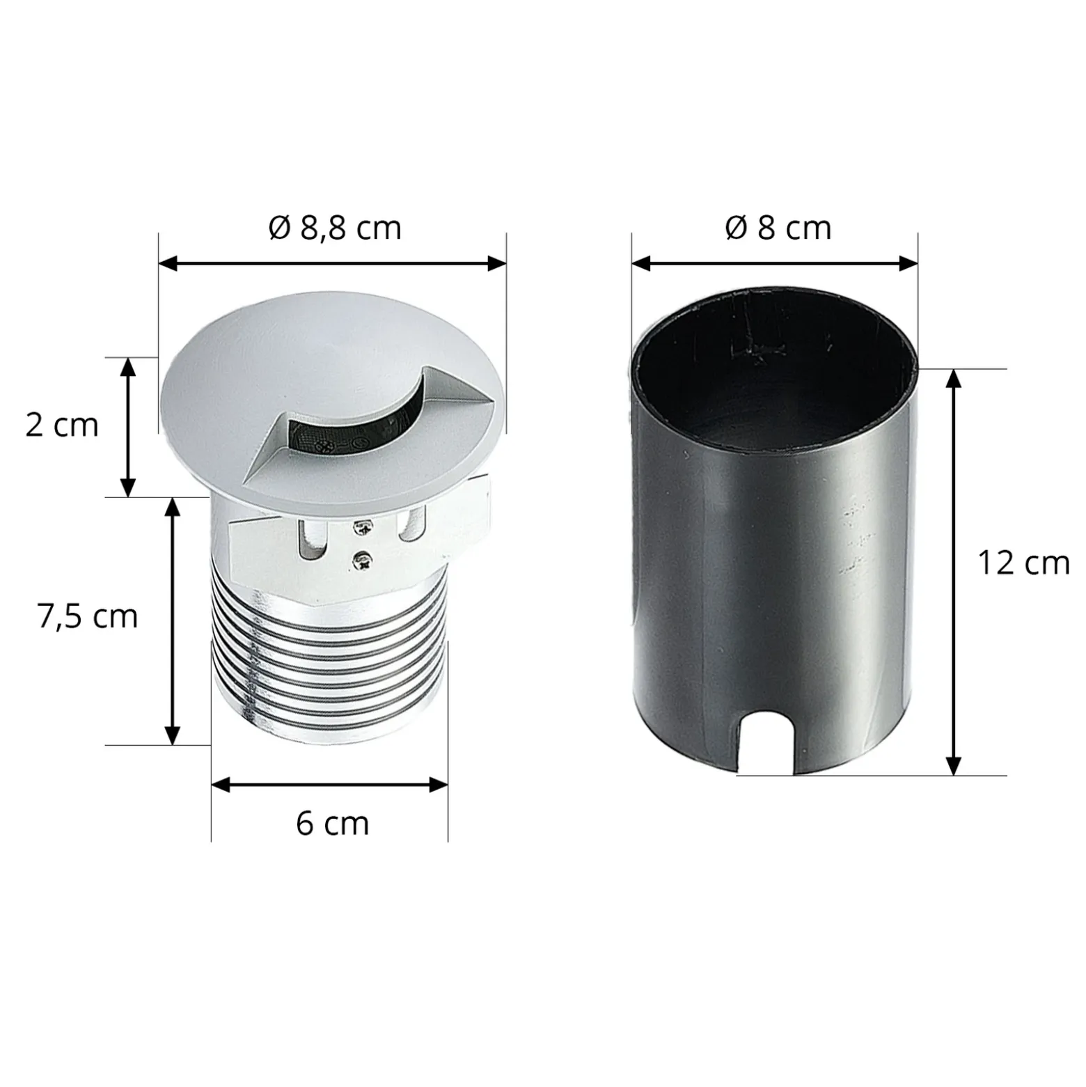 Lucande Lámpara de suelo empotrable Milara, 1 salida de luz, GU10
