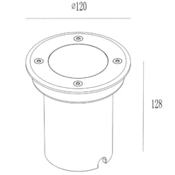 Lucande lámpara de suelo empotrable Ava, Ø 12 cm, redonda, IP67, GU10