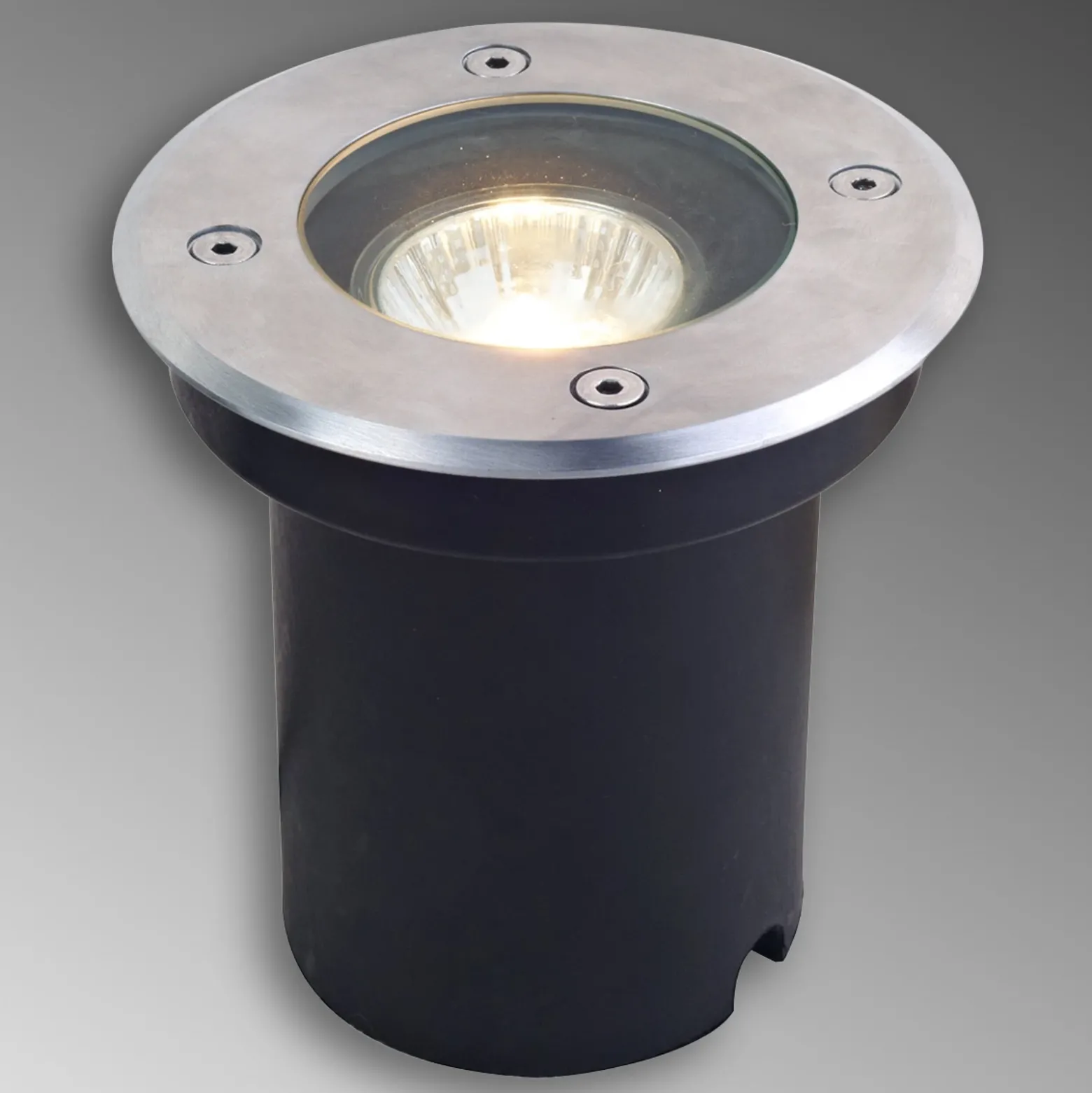 Lucande lámpara de suelo empotrable Ava, Ø 12 cm, redonda, IP67, GU10