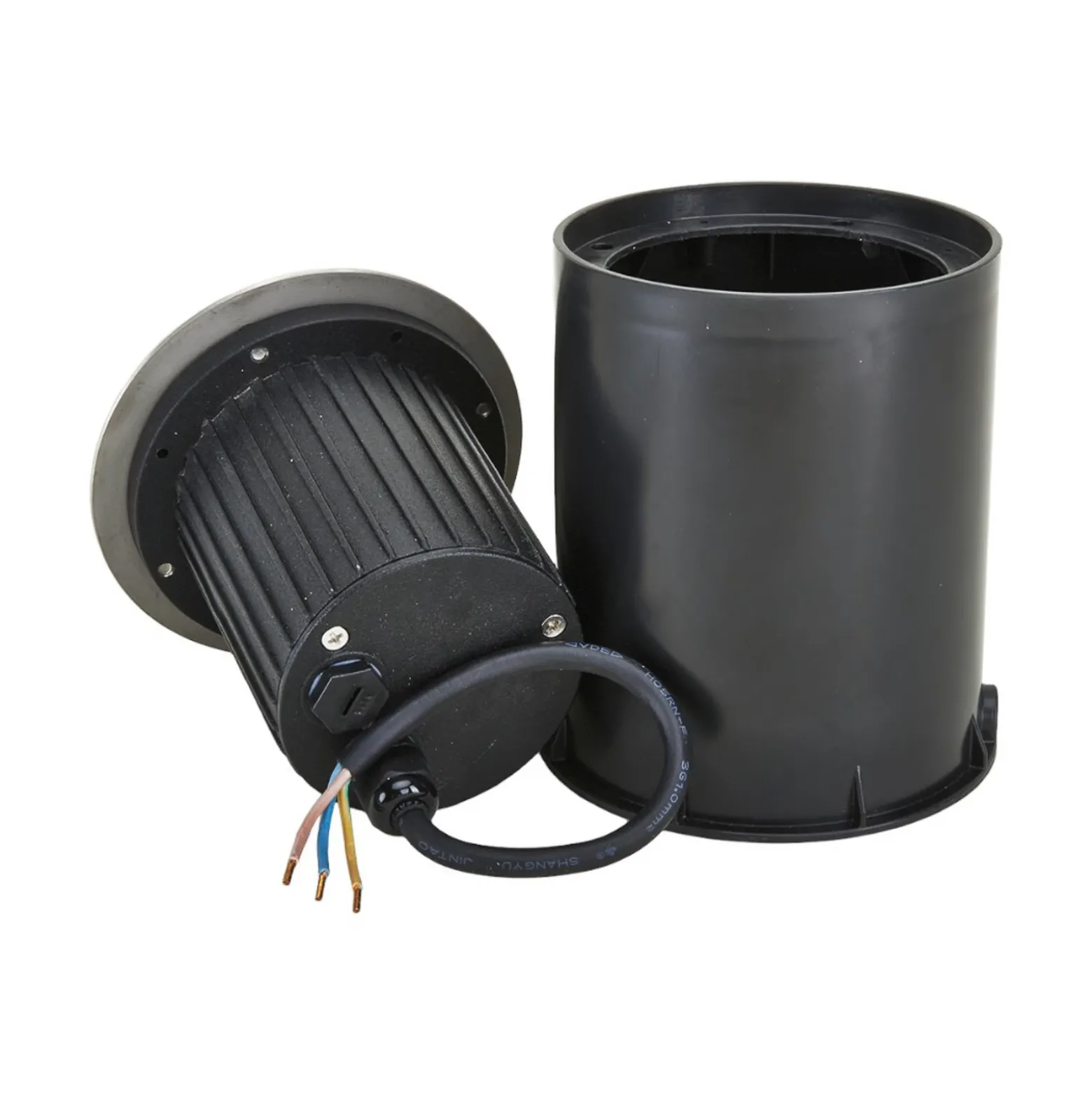 Lucande Lámpara de suelo LED empotrable Jos, redonda, orientable, IP67