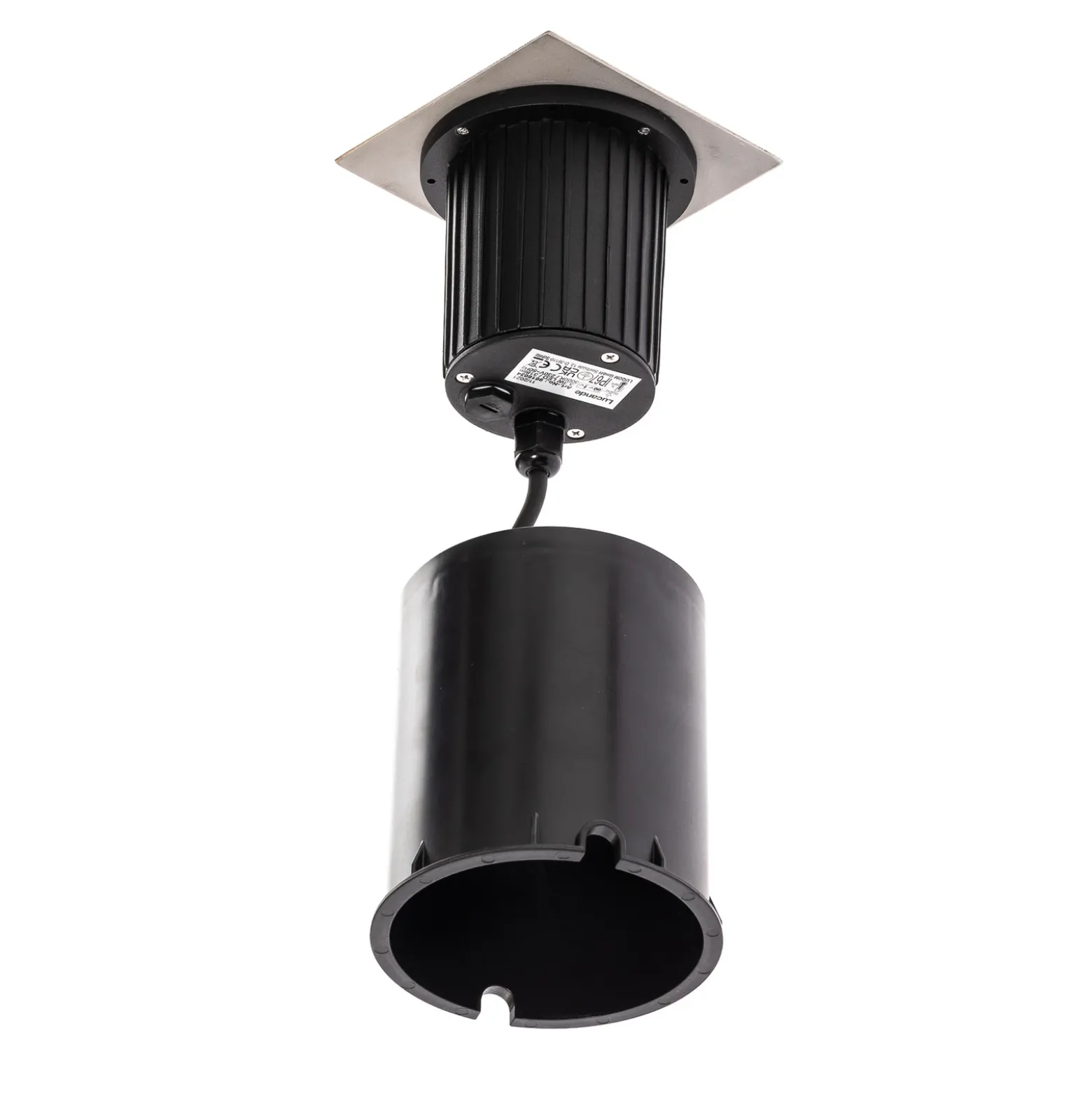 Lucande Lámpara de suelo LED empotrable Jos, angular, orientable, IP67