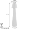 Lucande Lámpara de terraza Gauri, blanca, altura 107 cm, IP65