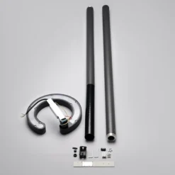 Lucande Lámpara exterior LED Jannis, antracita, metal, 200cm