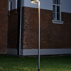 Lucande Lámpara exterior LED Jannis, antracita, metal, 200cm