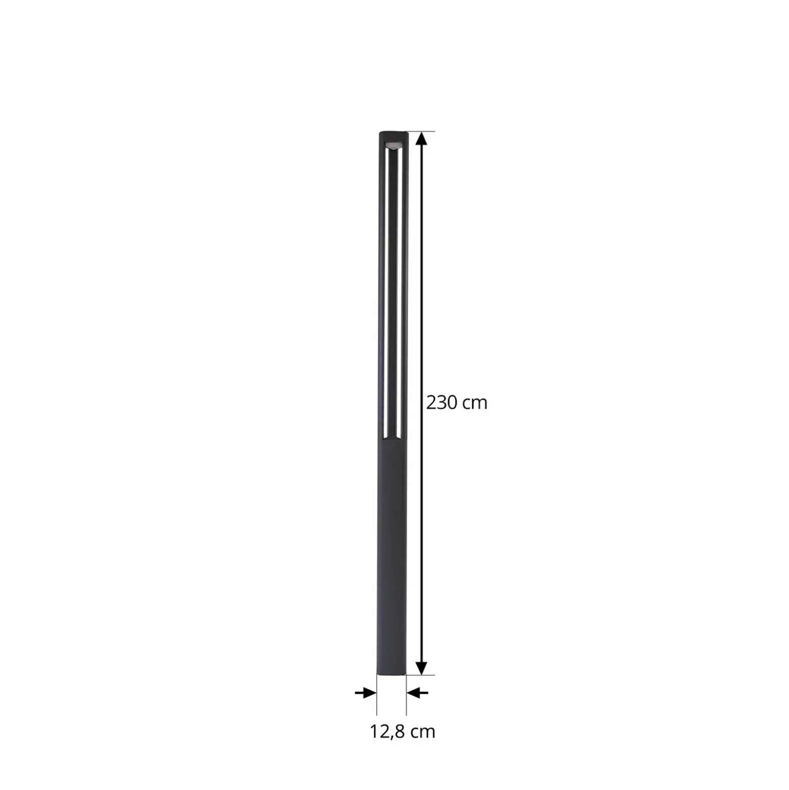 Lucande Lámpara exterior LED Pirron, 230 cm, antracita, IP65