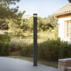 Lucande lámpara exterior LED Tavion, 230 cm, antracita, IP65