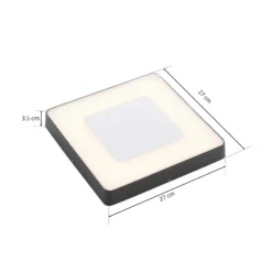 Lucande Lámpara LED de techo para exterior Sora, angular, con sensor, IP54