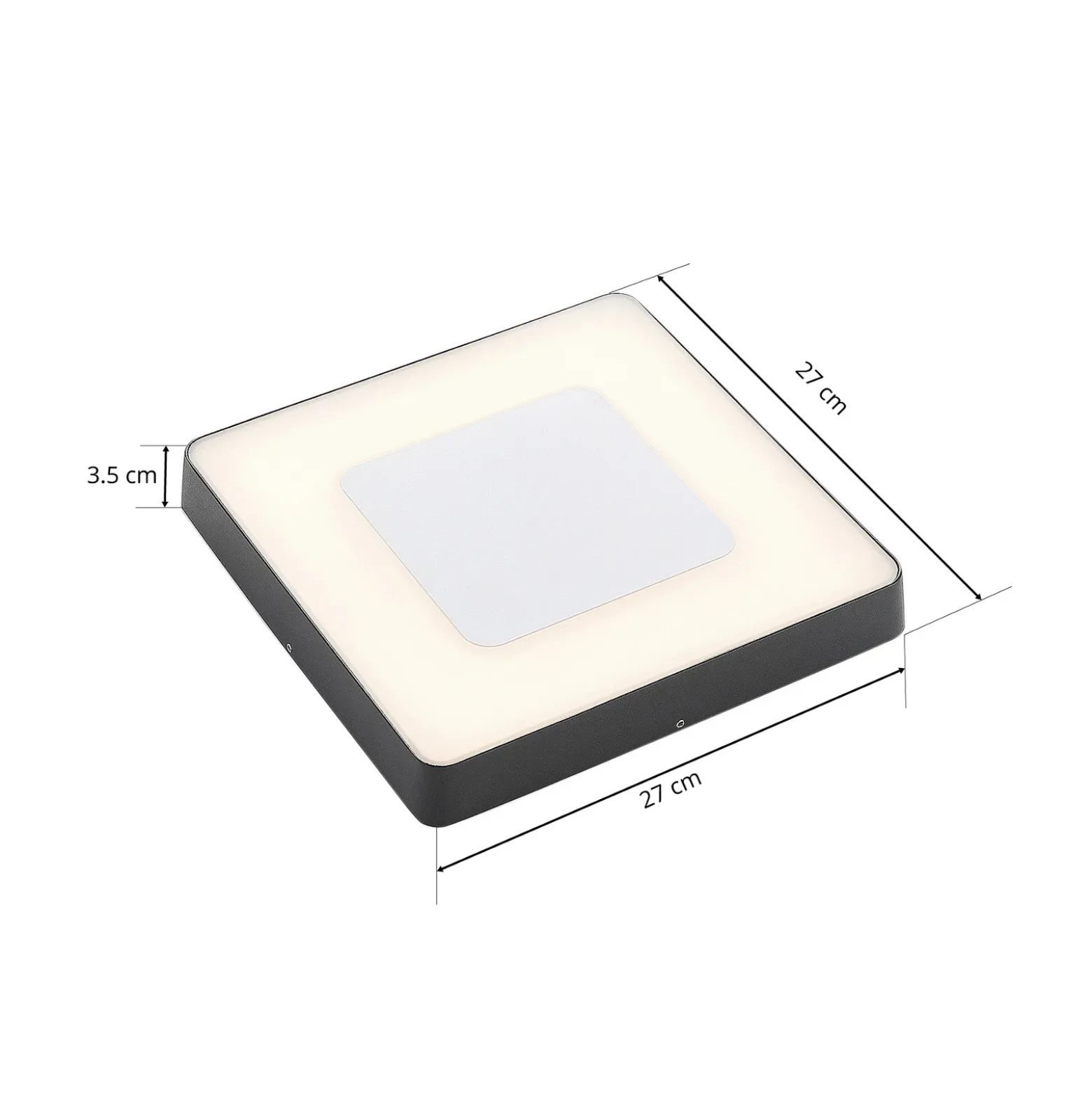 Lucande Lámpara LED de techo para exterior Sora, angular, con sensor, IP54