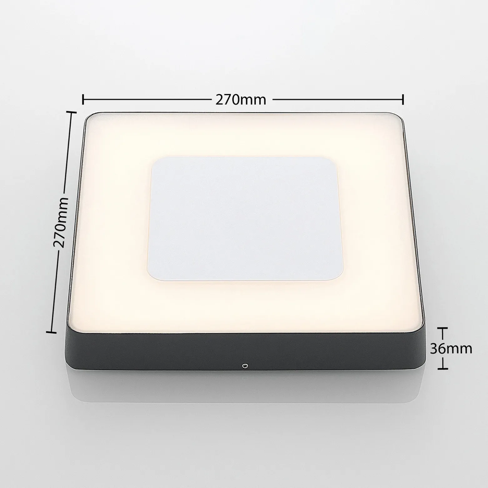Lucande Lámpara LED de techo para exterior Sora, angular, con sensor, IP54
