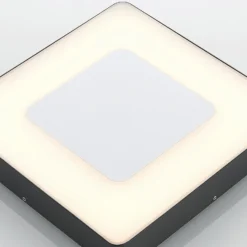 Lucande Lámpara LED de techo para exterior Sora, angular, con sensor, IP54
