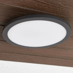 Lucande, lámpara LED de techo para exterior Malena, detector de movimiento, IP65