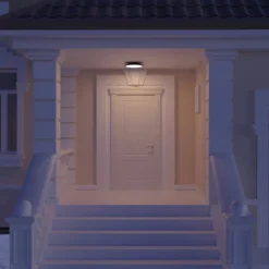 Lucande, lámpara LED de techo para exterior Malena, detector de movimiento, IP65